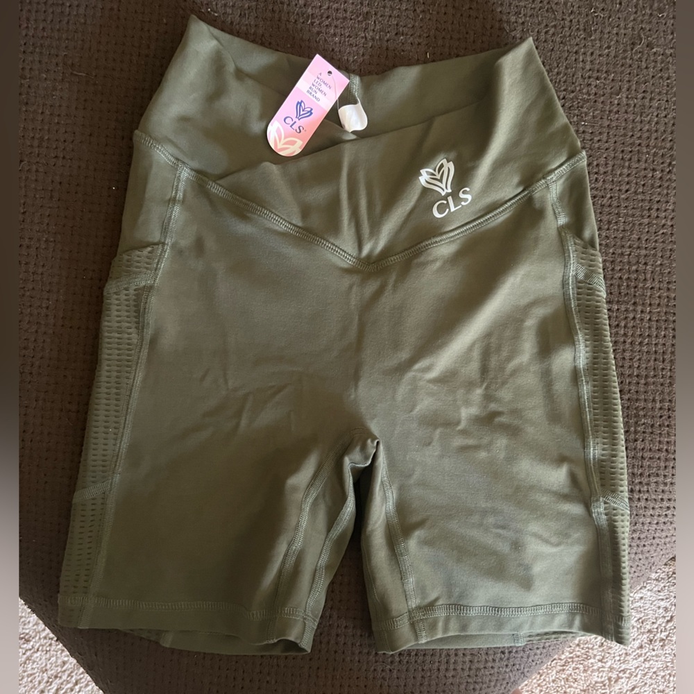 Cls biker shorts - green, small